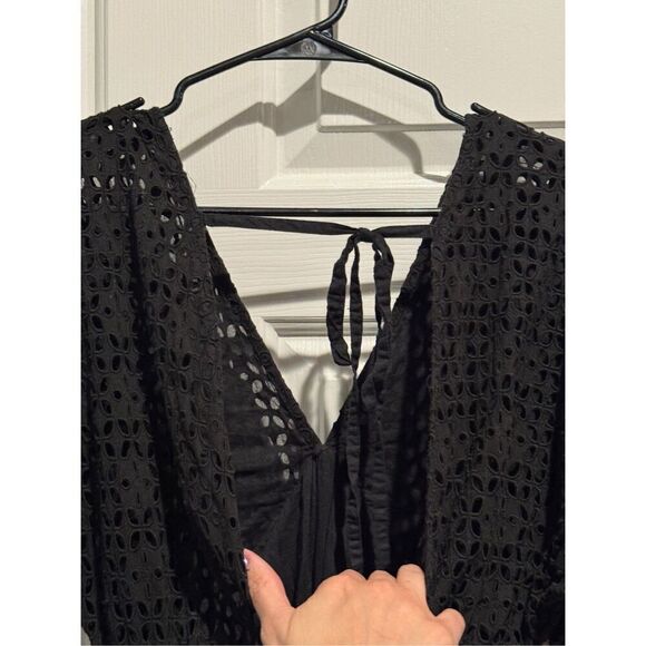 O’Neill Black Cotton Bodhi Eyelet Lace Boho Mini Dress Size Small - Picture 13 of 13